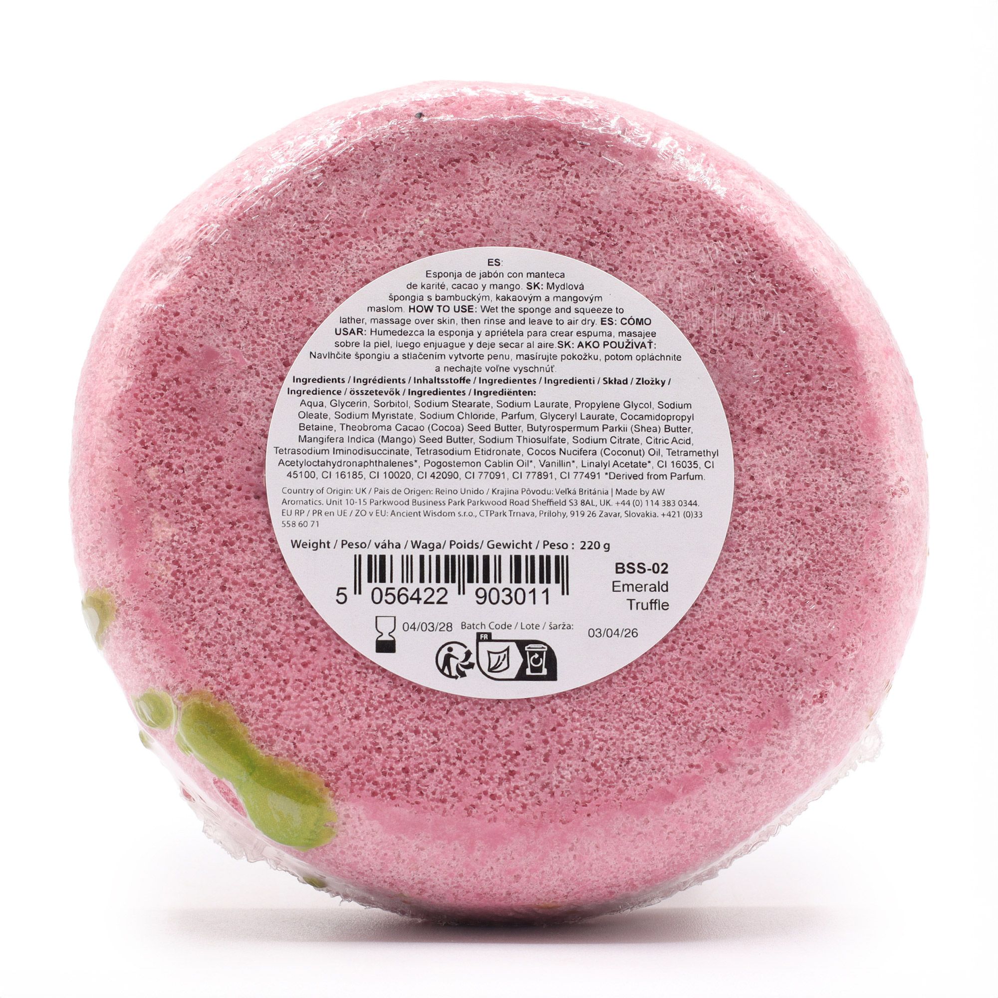 bG9jYWw6Ly9tZWRpYS9TUC9HQy82MFIzMEMxSjY4VjNHQ1NQL2FkNzRhNGNkLmpwZw.jpg Seifenschwamm Smaragd Duft 230g – Duschschwamm mit Seife Rosa Grün