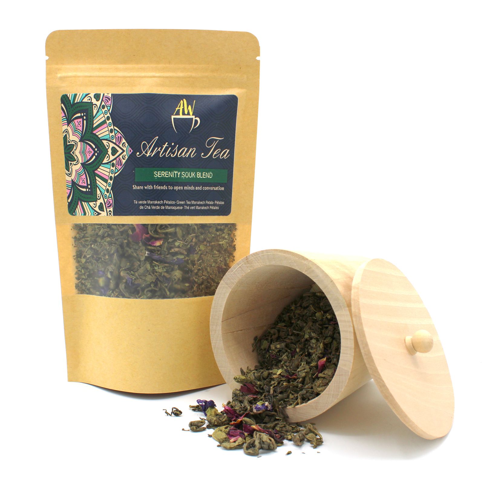 Grüner Tee Marrakesch Minze 50 g – Grüner Tee mit Minze & Rosenblüten