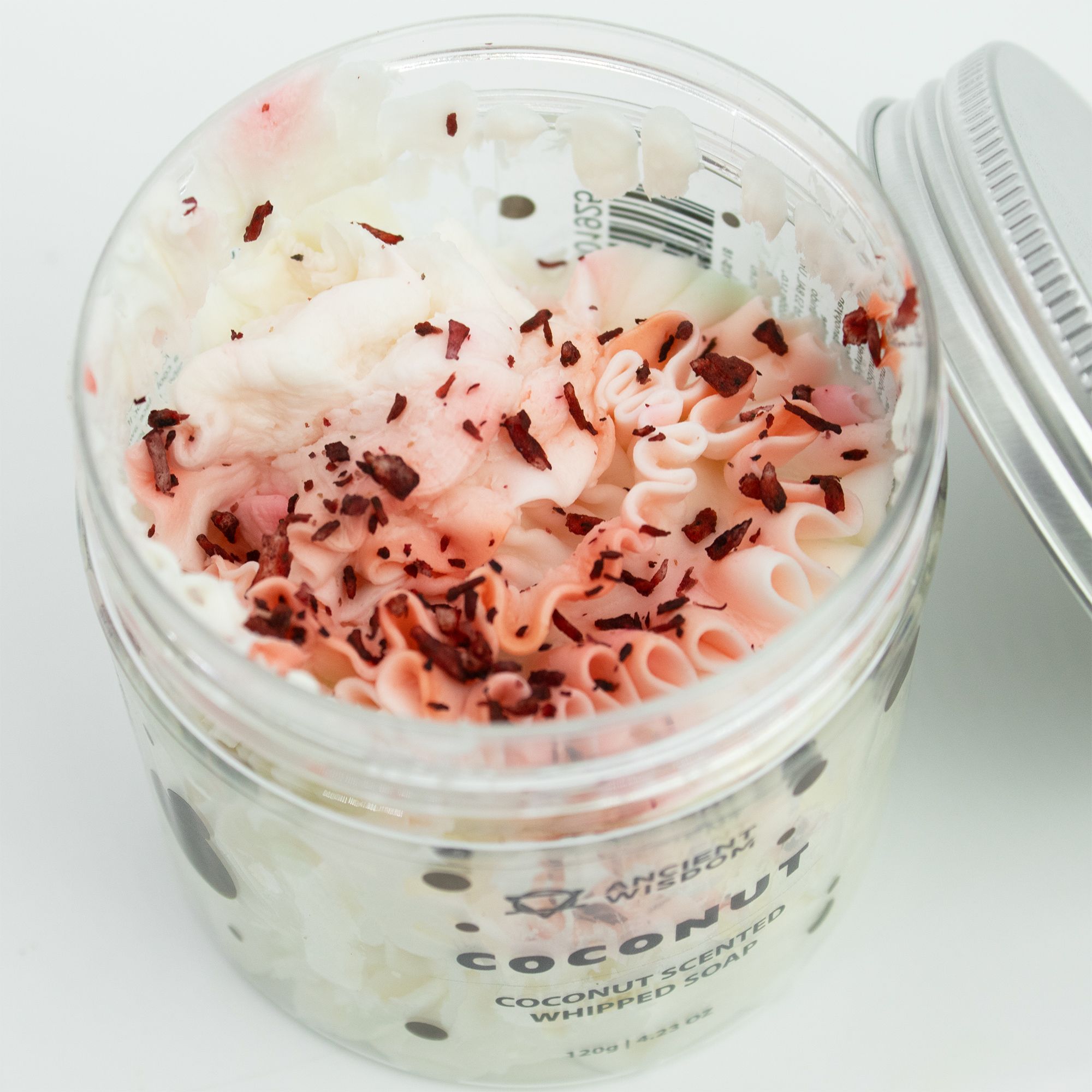 Duschseife Whipped Soap Kokosnuss Weiß & Rosa 160 g – Cremige Seifencreme mit tropischem Kokosduft