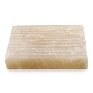 Honig Onyx Seifenschale Beige Naturstein Quadratische Seifenablage 11.5 cm