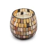 Kleine Glaskerze Amber Mosaik