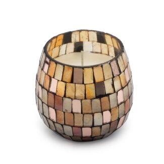 Kleine Glaskerze Amber Mosaik