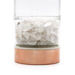 Glas Teeflasche mit Teesieb & Rosenquarz 500 ml Roségold – Honigbee Glas Teeflasche mit Teesieb & Rosenquarz 500 ml Roségold