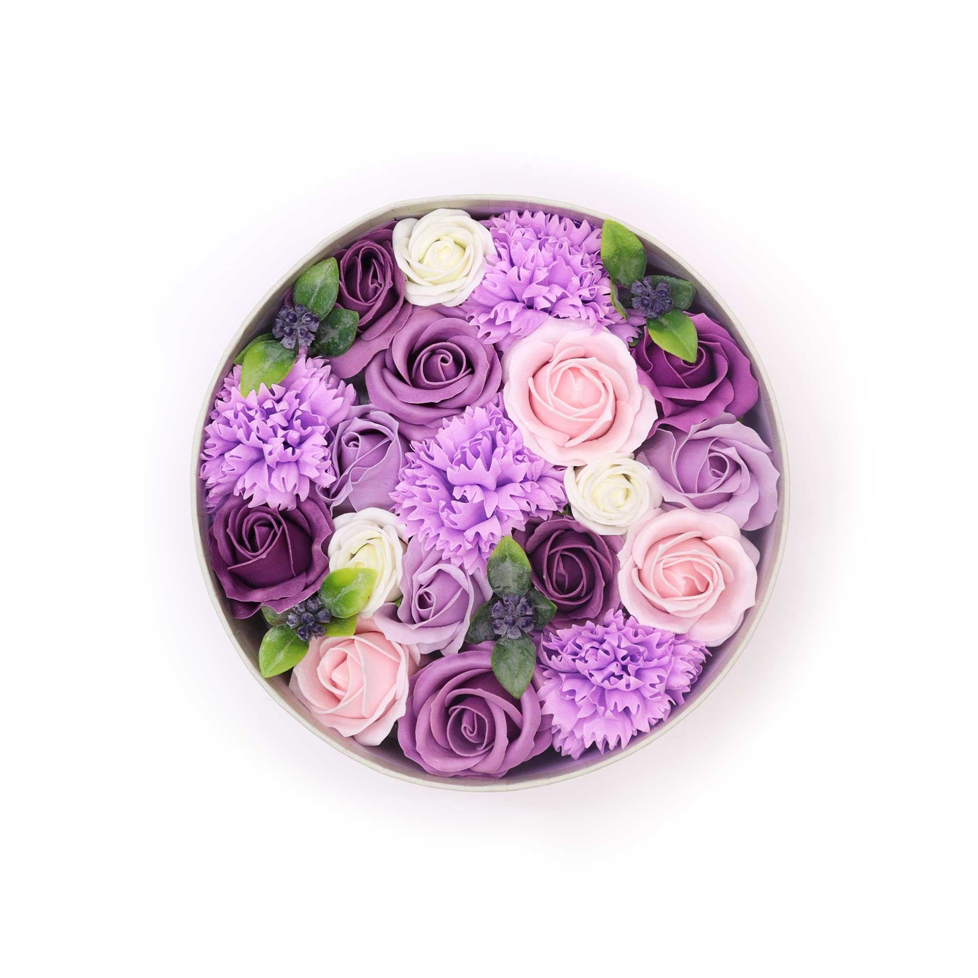 Seifenblumen Geschenkbox Lavendel Rose Nelke