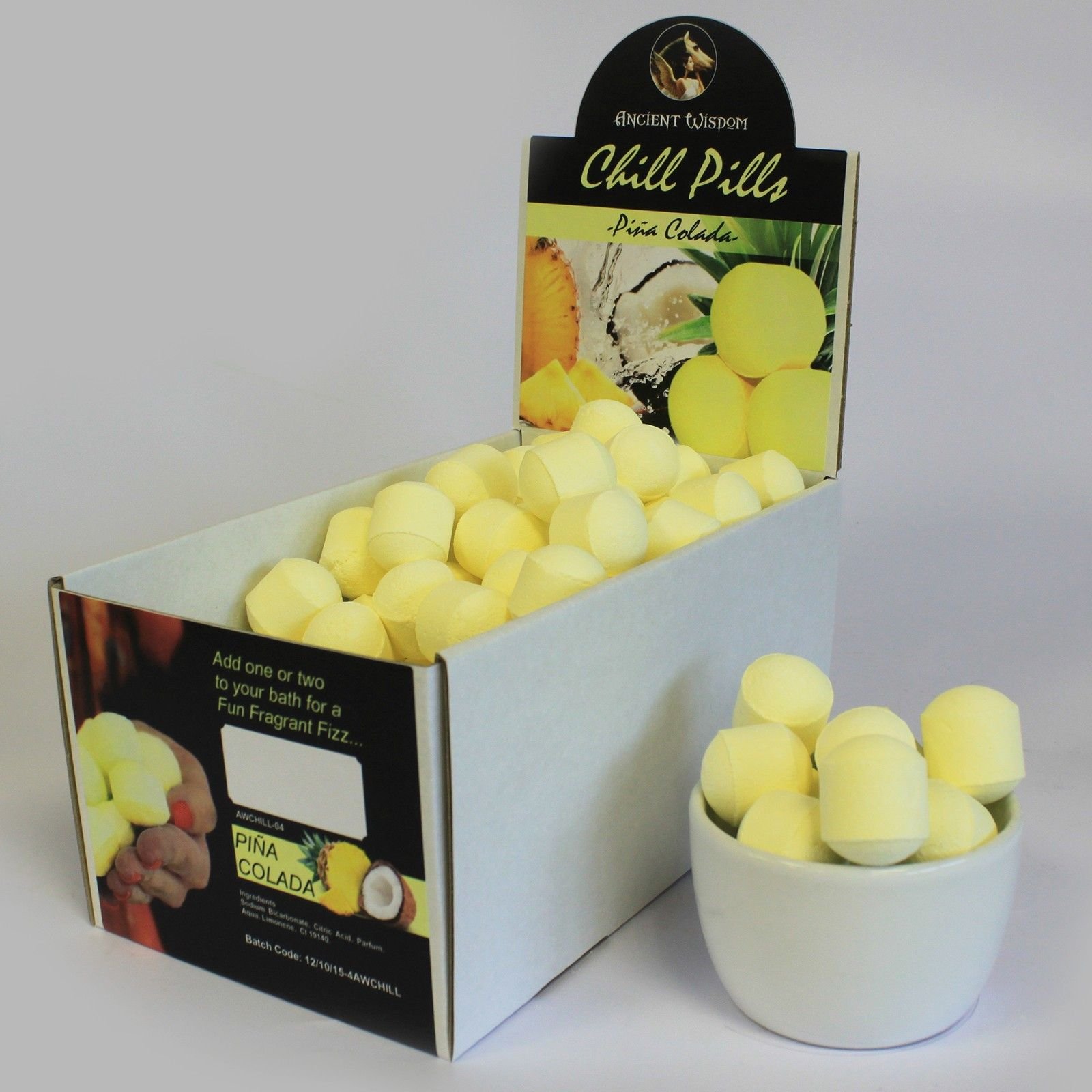 bG9jYWw6Ly9tZWRpYS85SC80RC82MFIzMEMxRzZDVks0RDlIL2NkNDM3ZmFjLmpwZWc.jpg Chill Pills Badebomben Piña Colada 1,3 kg Box