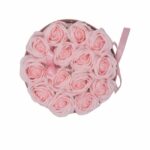 Seifenblumen Rosenstrauß 14 Rosa Rosen Rund – Duftseifen Geschenkbox
