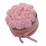 Seifenblumen Rosenstrauß 14 Rosa Rosen Rund – Duftseifen Geschenkbox