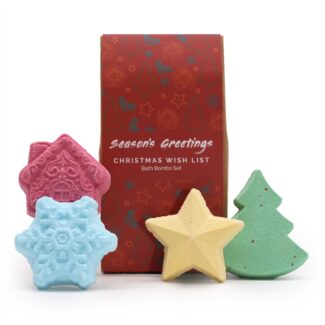 Weihnachts Badebomben Geschenkset Christmas Wish List 4er Set