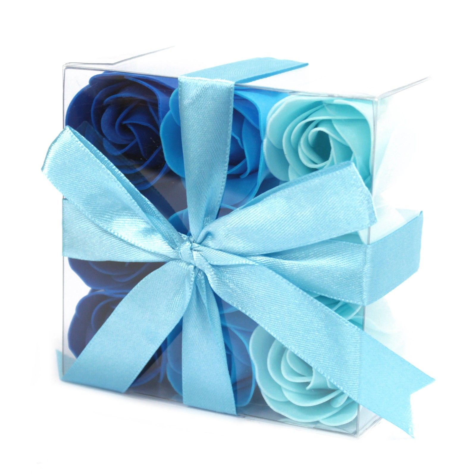 Seifenblumen Box Blaue Hochzeitsrosen 9er Set