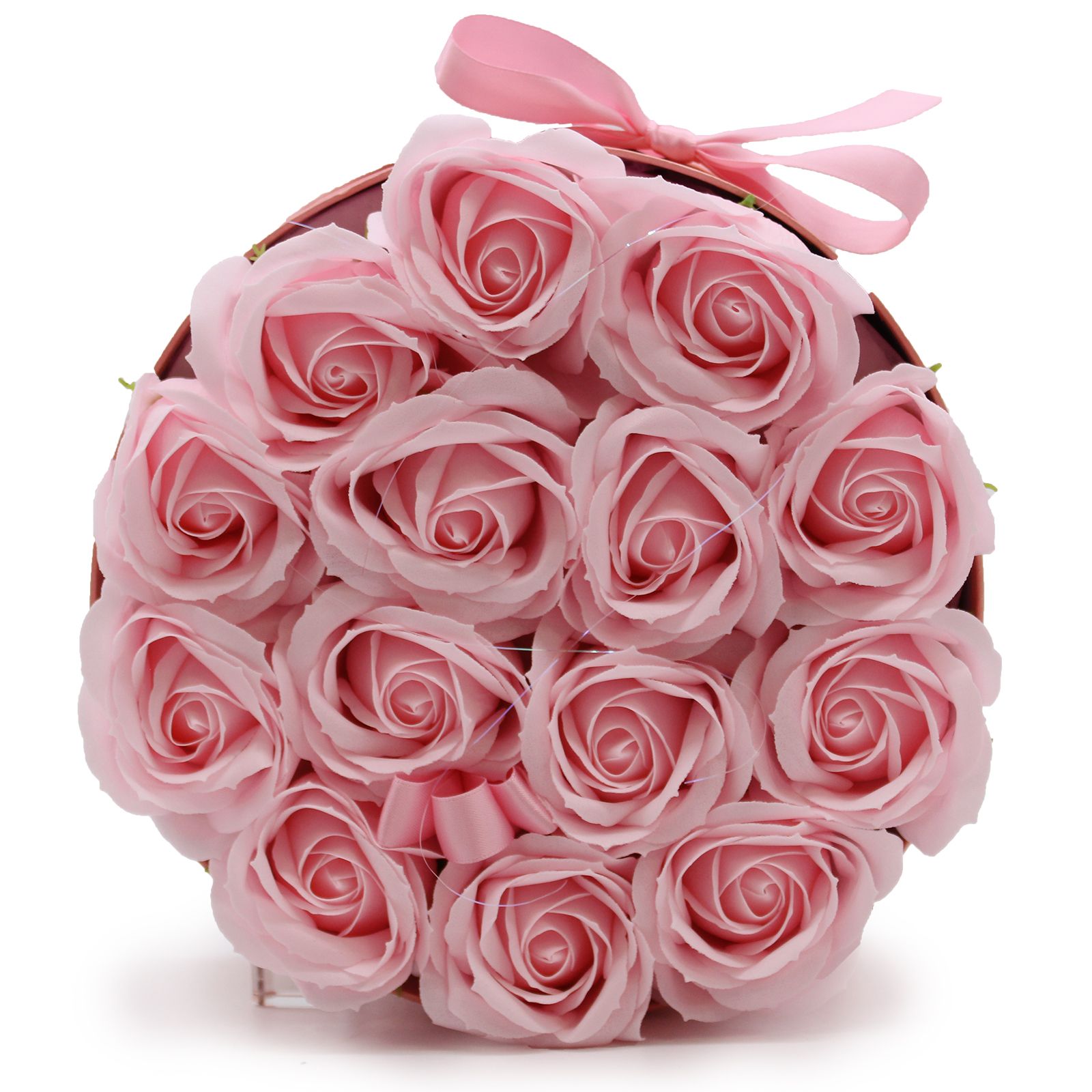Seifenblumen Rosenstrauß 14 Rosa Rosen Rund