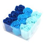 Seifenblumen Box Blaue Hochzeitsrosen 9er Set Geschenkset