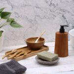 Seifenspender aus Teakholz konisch Natur 250 ml – Honigbee Seifenspender aus Teakholz konisch Natur 250 ml
