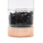 Glas Teeflasche mit Teesieb & Schwarzem Onyx 500 ml Roségold – Honigbee Glas Teeflasche mit Teesieb & Schwarzem Onyx 500 ml Roségold