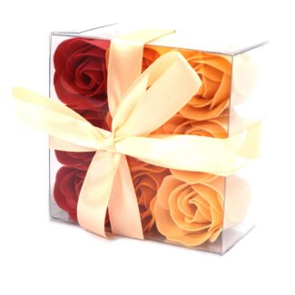 Seifenblumen Box Pfirsich Rosen 9er Set