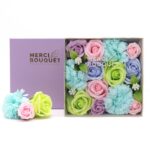 Seifenblumen Geschenkbox Baby Junge Blau Quadrat – Duftseifen Geschenk – Honigbee Seifenblumen Geschenkbox Baby Junge Blau Quadrat – Duftseifen Geschenk