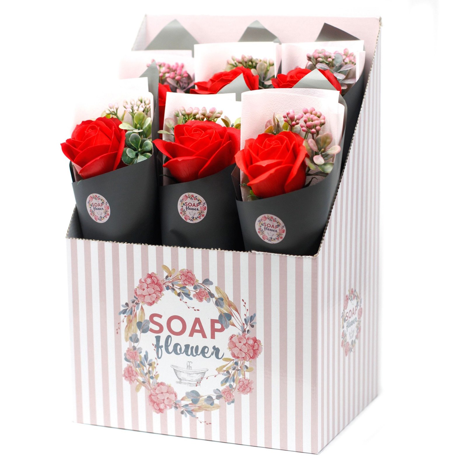 Seifenblumen Rosenstrauß Groß dekoratives Geschenk mit Seifenblüten