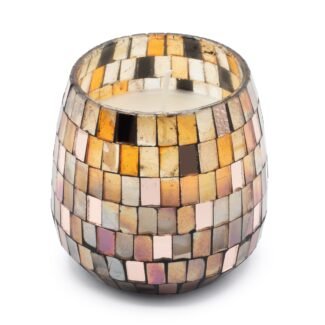 Mittlere Glaskerze Amber Mosaik