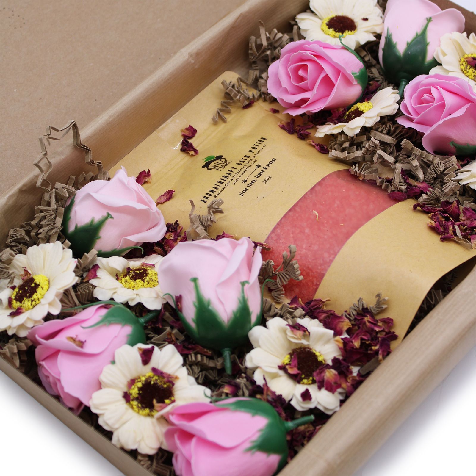 Spa Geschenkset Badesalz & Seifenblumen Passion