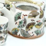 Keramik Teeservice Chinesische Fächer mit Teekanne & 6 Tassen – Honigbee Keramik Teeservice Chinesische Fächer mit Teekanne & 6 Tassen