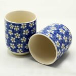 Keramik Teetassen Blaue Gänseblümchen 6 Stück 190 ml – Honigbee Keramik Teetassen Blaue Gänseblümchen 6 Stück 190 ml