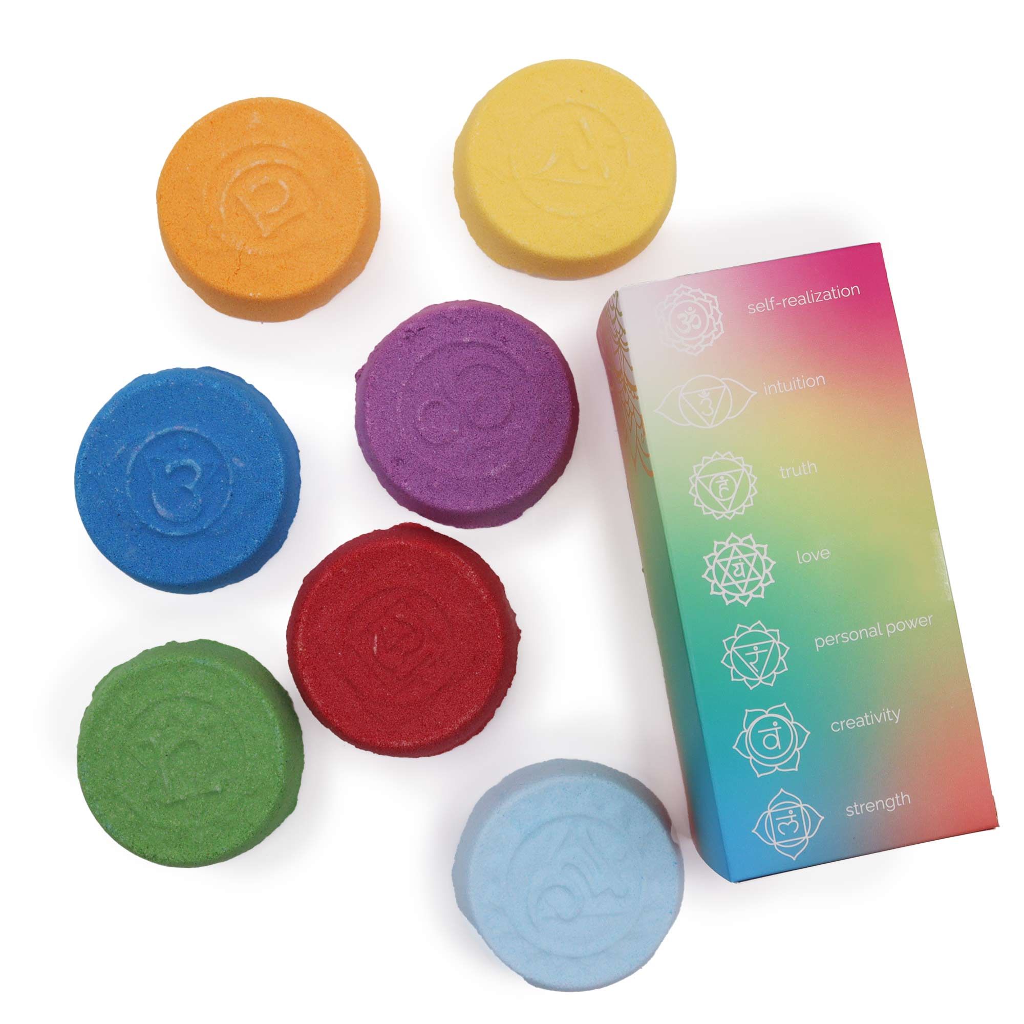 Chakra Badebomben Set Geschenkbox 7 Chakren – Ätherische Öle Vegan