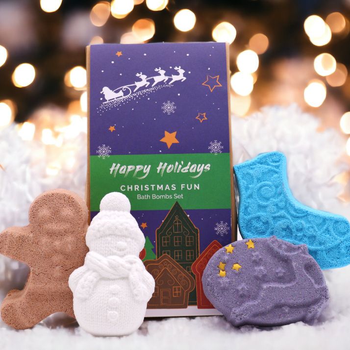 Weihnachts Badebomben Geschenkset Christmas Fun 4er Set