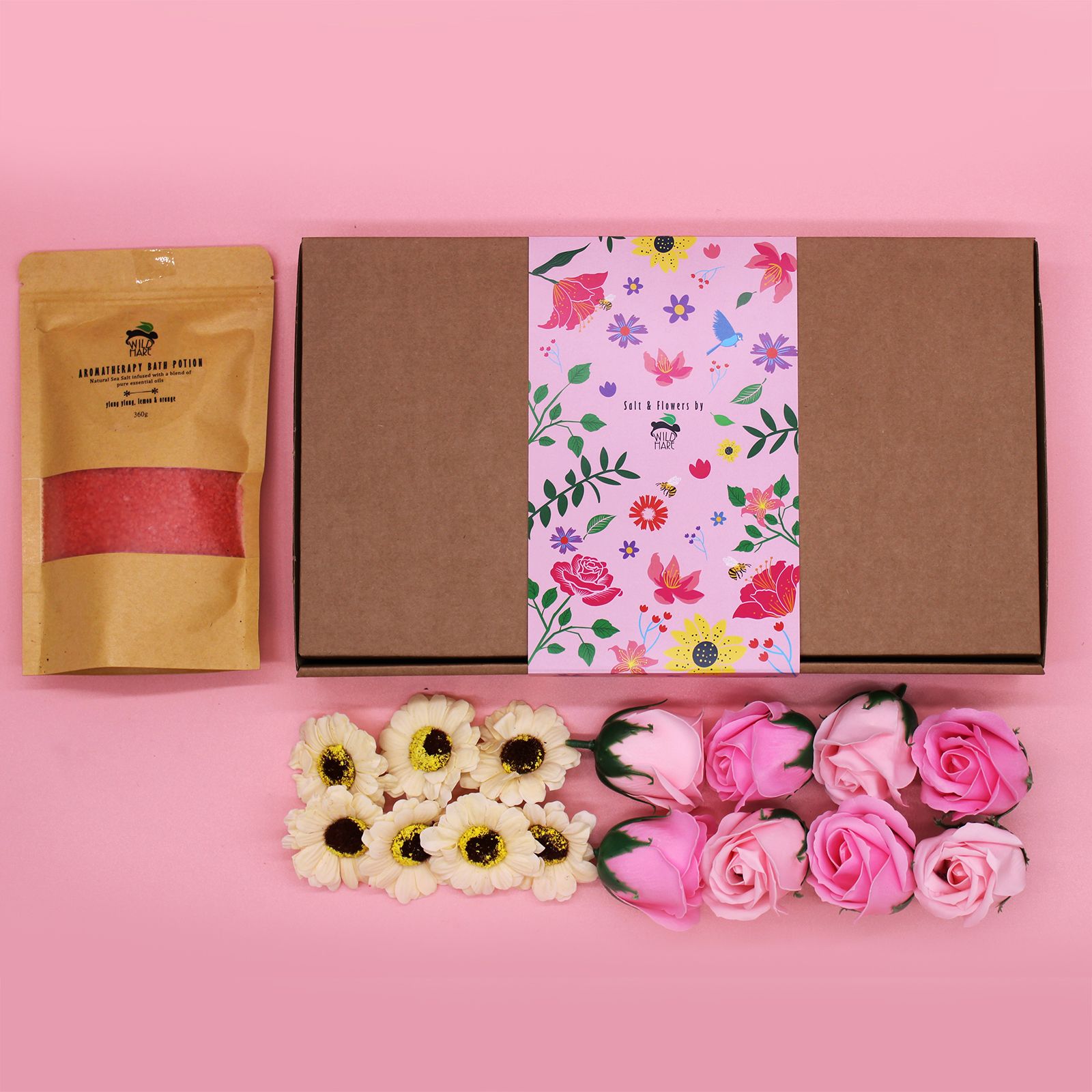 Spa Geschenkset Badesalz & Seifenblumen Passion