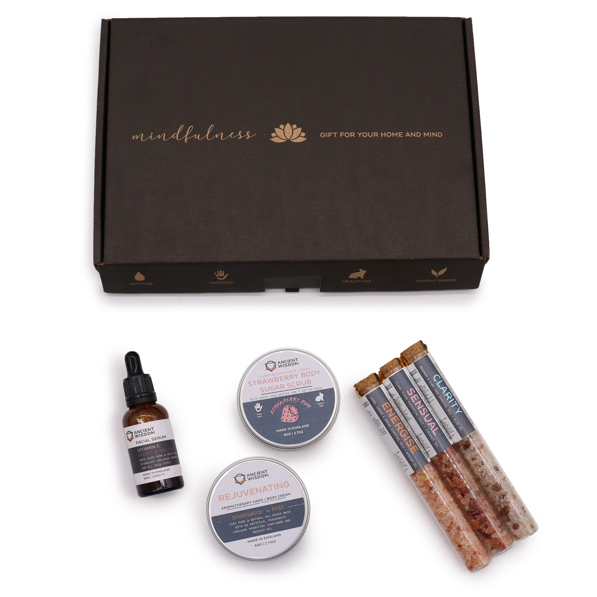 Serenity Essential Self Care Set mit Vitamin C Serum & Badesalzen