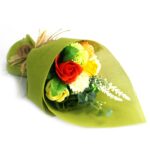 Seifenblumen Blumenstrauß Grün Gelb