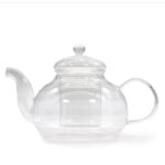 Glas Teekanne mit Glas Teesieb 800 ml Perlenform – Honigbee Glas Teekanne mit Glas Teesieb 800 ml