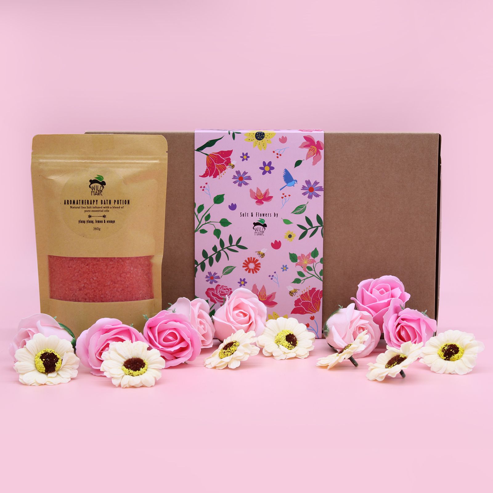 Spa Geschenkset Badesalz & Seifenblumen Passion