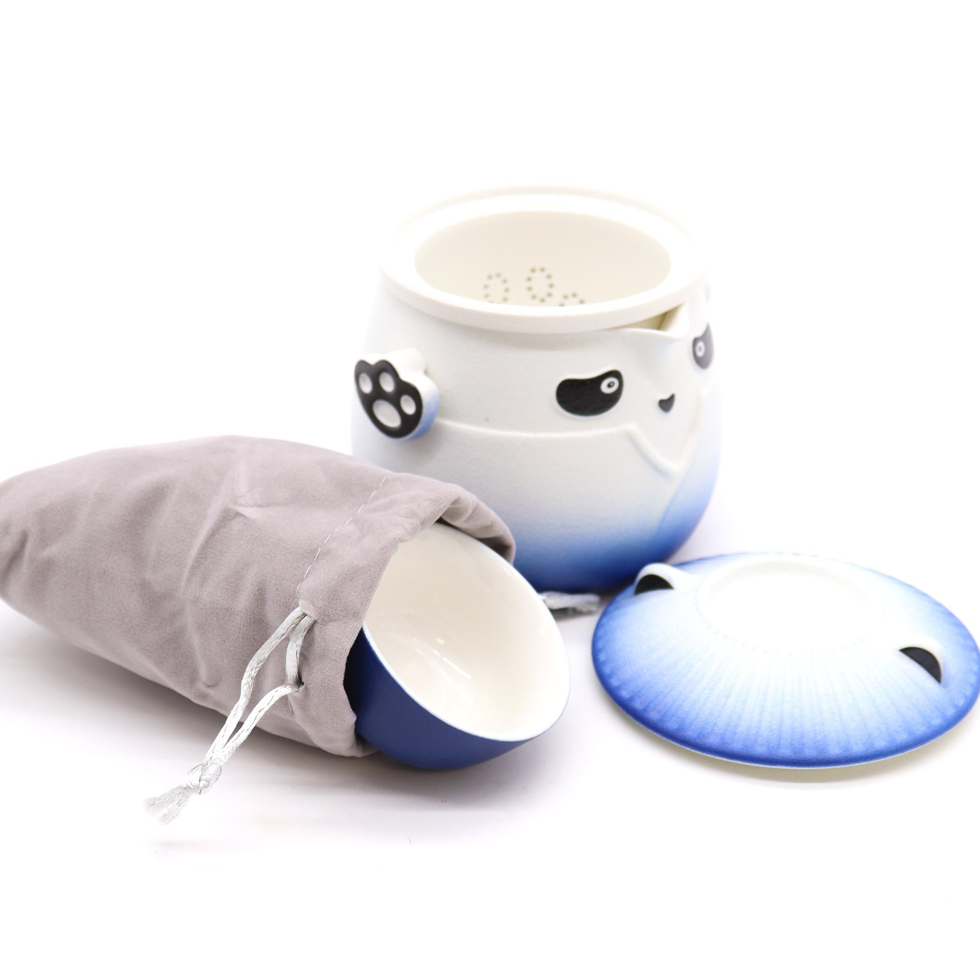 Panda Teeservice Himmelblau mit Teekanne & 3 Tassen Panda Teeservice Himmelblau mit Teekanne & 3 Tassen