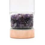 Glas Teeflasche mit Teesieb & Amethyst 500 ml Roségold – Honigbee Glas Teeflasche mit Teesieb & Amethyst 500 ml Roségold