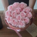 Seifenblumenstrauß Rosa 13 Rosen Herz Geschenkbox Duftseife Badeseife