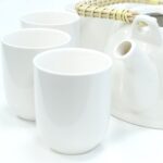 Keramik Teeservice Klassisch Weiß mit Teekanne & 6 Tassen – Honigbee Keramik Teeservice Klassisch Weiß mit Teekanne & 6 Tassen