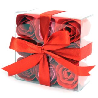 Seifenblumen Box Rote Rosen 9er Set