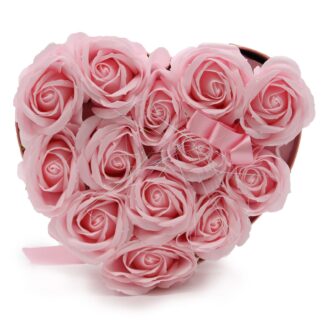 Seifenblumenstrauß Rosa 13 Rosen Herz