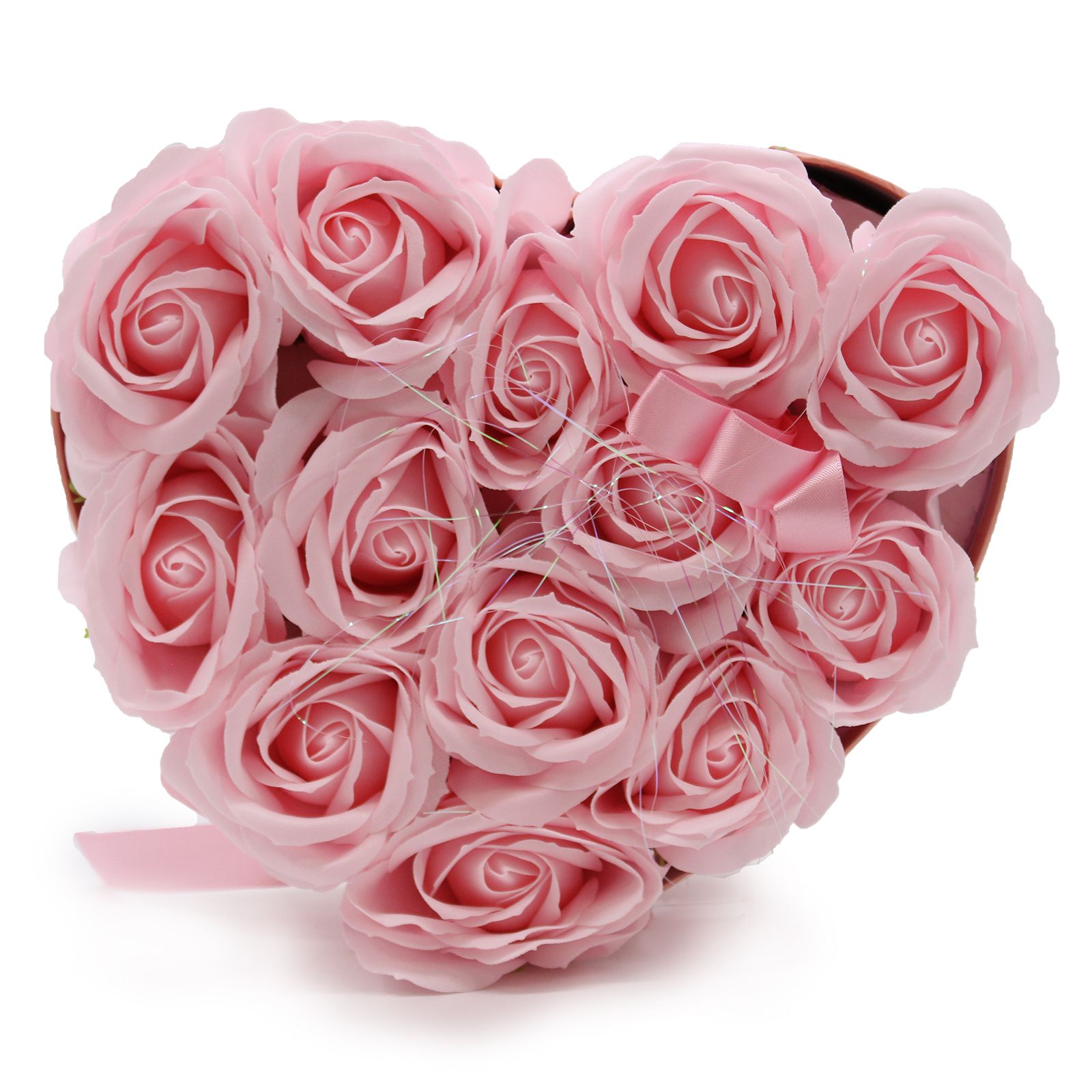 Seifenblumenstrauß Rosa 13 Rosen Herz