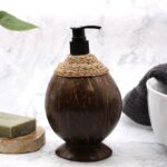 Seifenspender aus Kokosholz 150 ml Natur – Honigbee Seifenspender aus Kokosholz 150 ml Natur