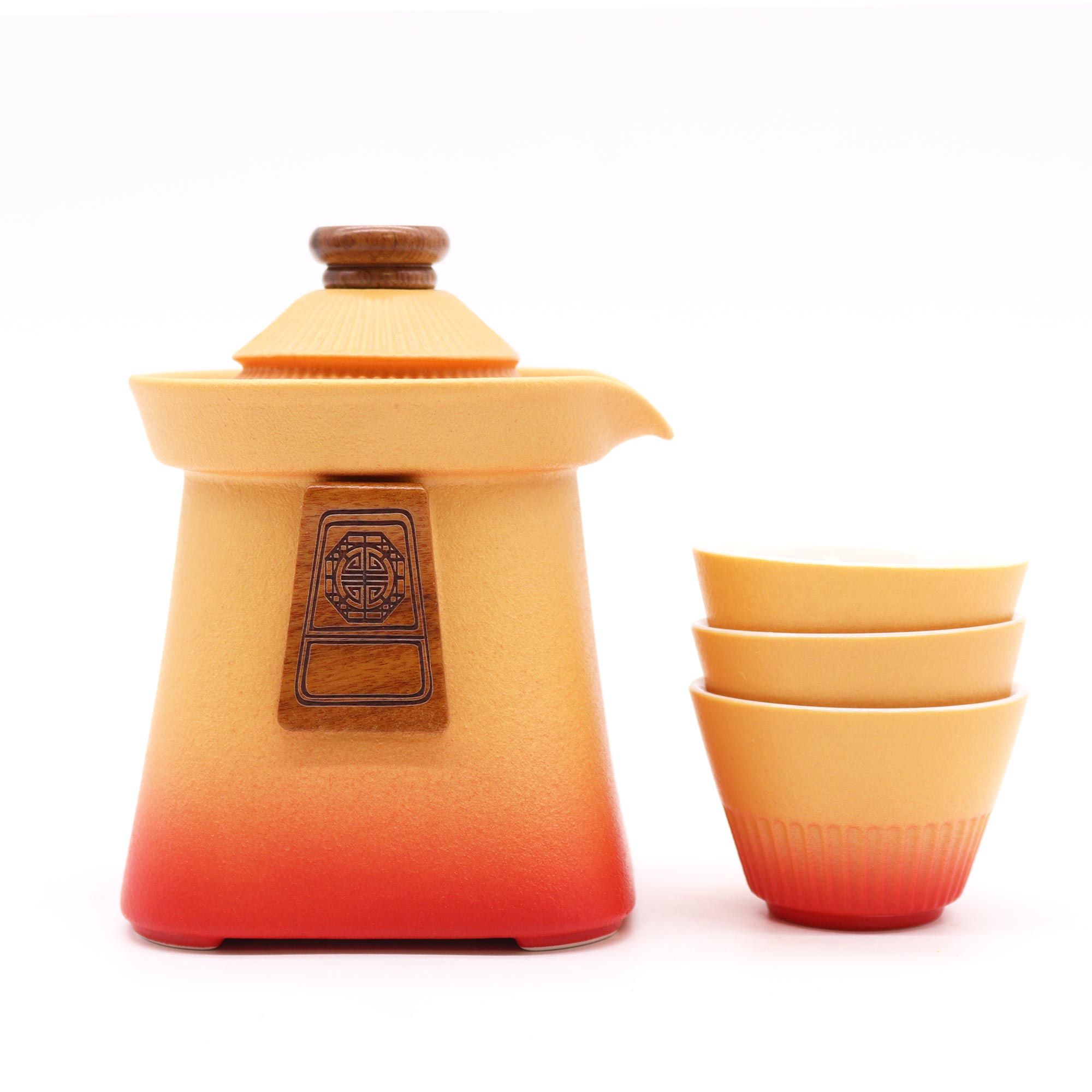 Tempel Teeservice Orange Earth mit Teekanne & 3 Tassen Tempel Teeservice Orange Earth mit Teekanne & 3 Tassen