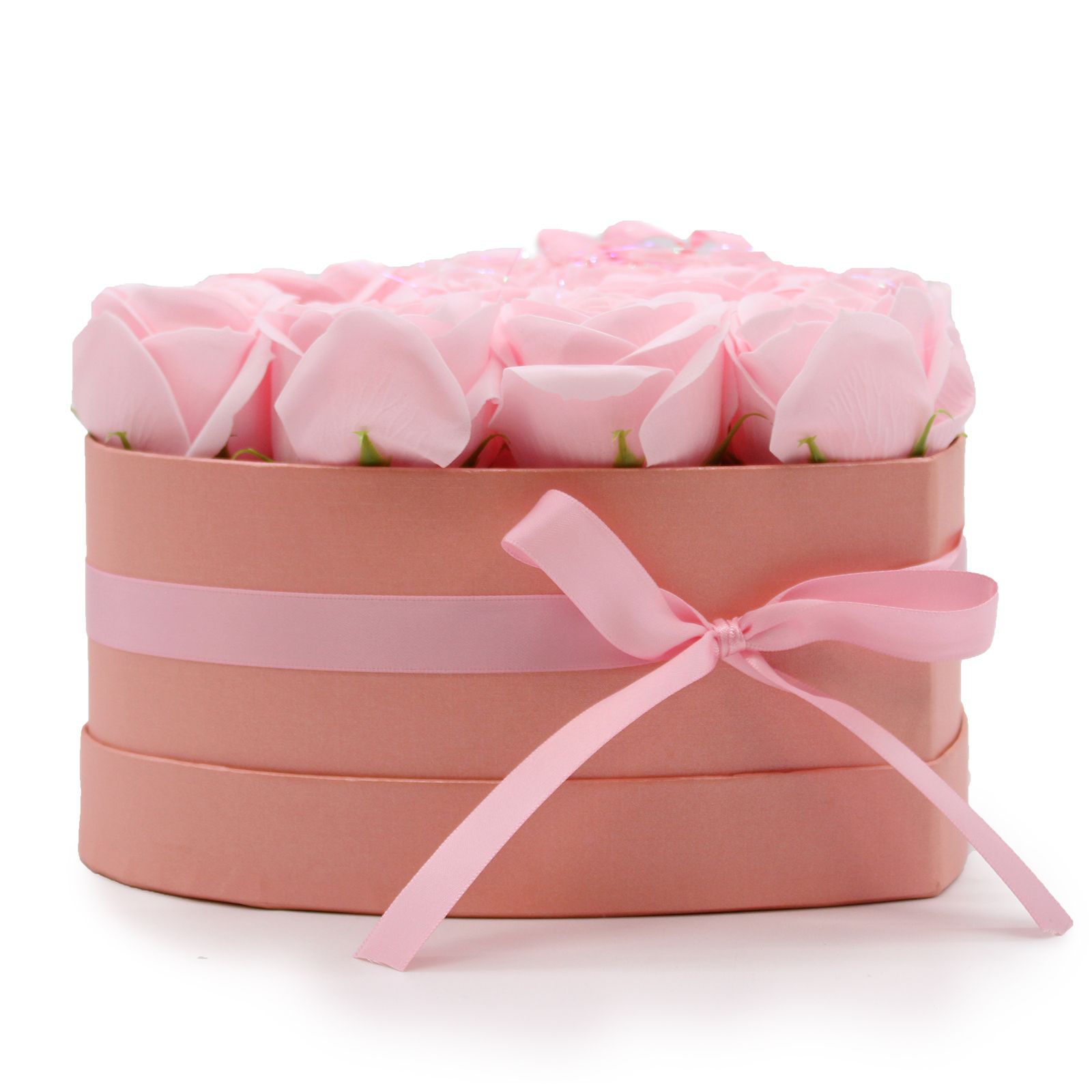 Seifenblumenstrauß Rosa 13 Rosen Herz Geschenkbox Duftseife Badeseife