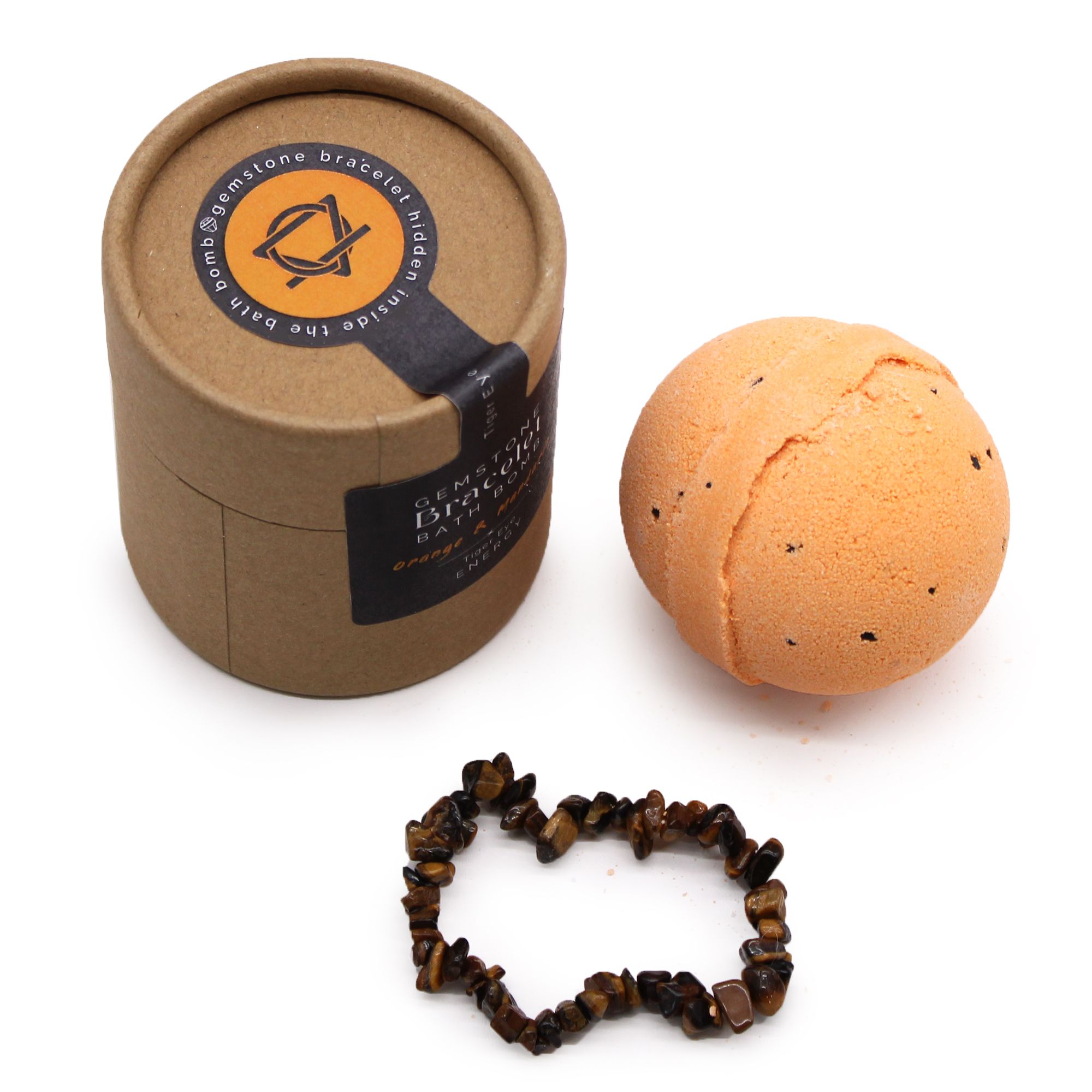 Badebombe mit Tigerauge Armband