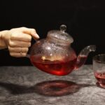 Glas Teekanne mit Glas Teesieb 800 ml Perlenform – Honigbee Glas Teekanne mit Glas Teesieb 800 ml Perlenform