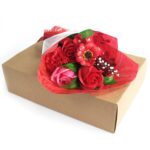 Seifenblumen Handseife Blumenstrauß Rot in Geschenkbox