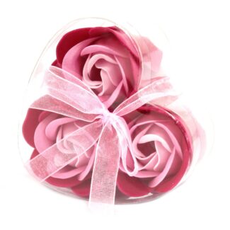 Seifenblumen Herzbox Rosa Rosen 3er Set 17 g