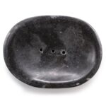 Marmor Seifenschale Oval Schwarz – Elegante Seifenablage aus Naturstein