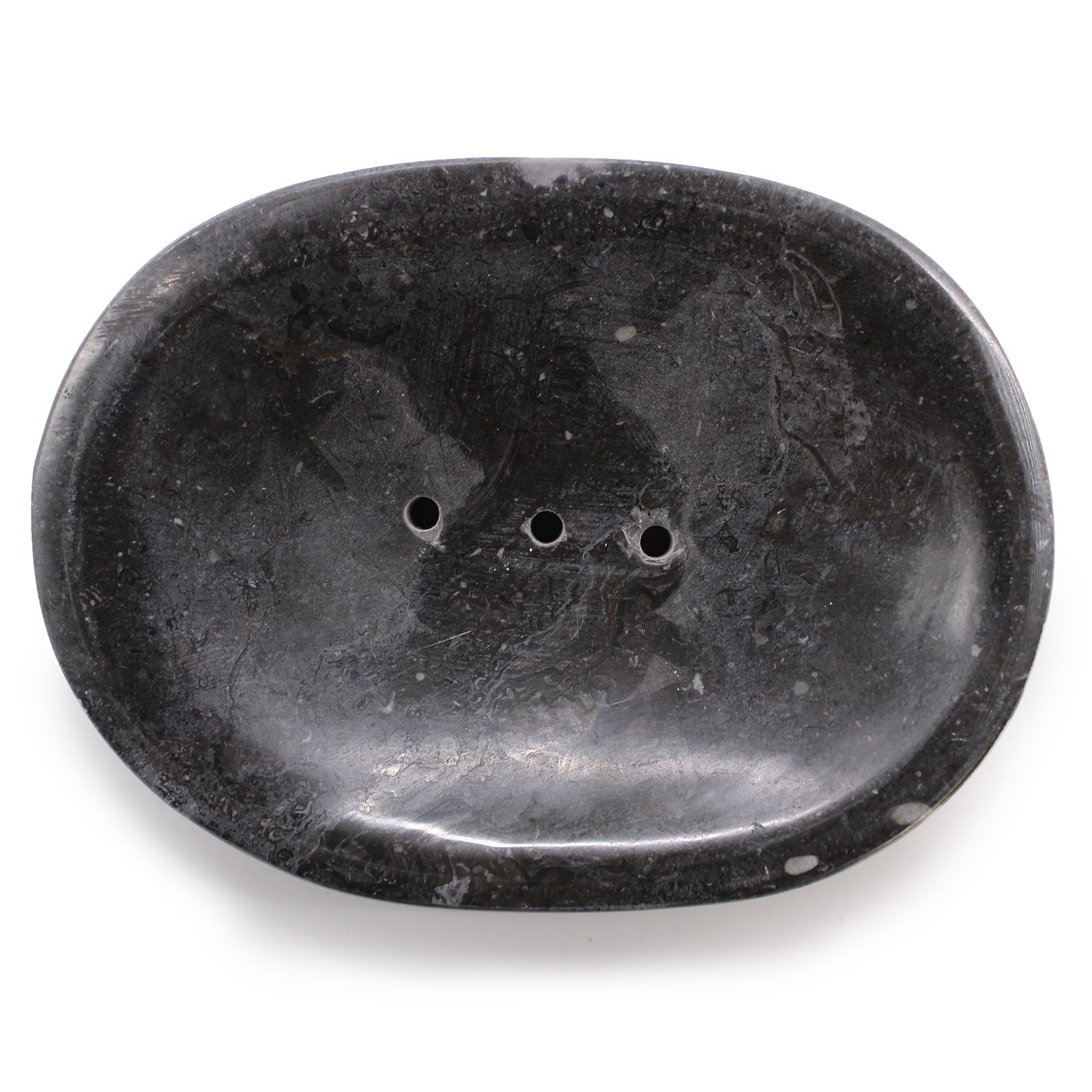 Marmor Seifenschale Oval Schwarz – Elegante Seifenablage aus Naturstein