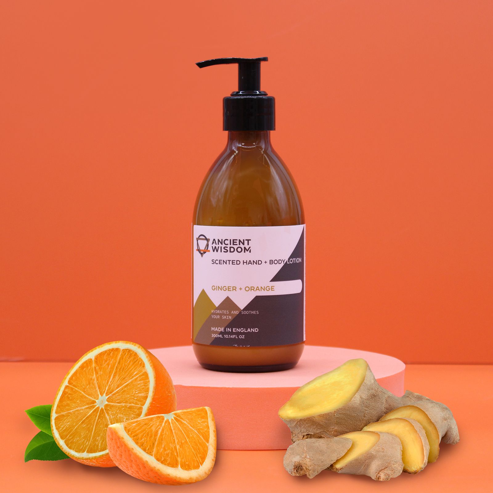 bG9jYWw6Ly9tZWRpYS9ISC84Qy82MFIzMEMxRzZSVDM4Q0hILzVlZThhZmZiLmpwZWc.jpg Hand- & Körperlotion Ingwer & Orange 300 ml Vegan – Ancient Wisdom