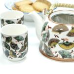 Keramik Teeservice Chinesische Fächer mit Teekanne & 6 Tassen – Honigbee Keramik Teeservice Chinesische Fächer mit Teekanne & 6 Tassen