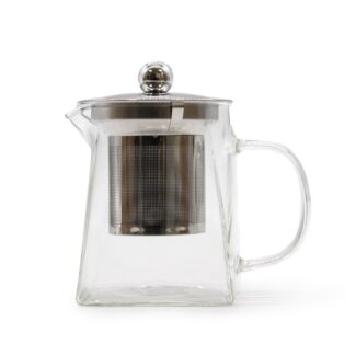 Glas Teekanne mit Edelstahl Teesieb 350 ml